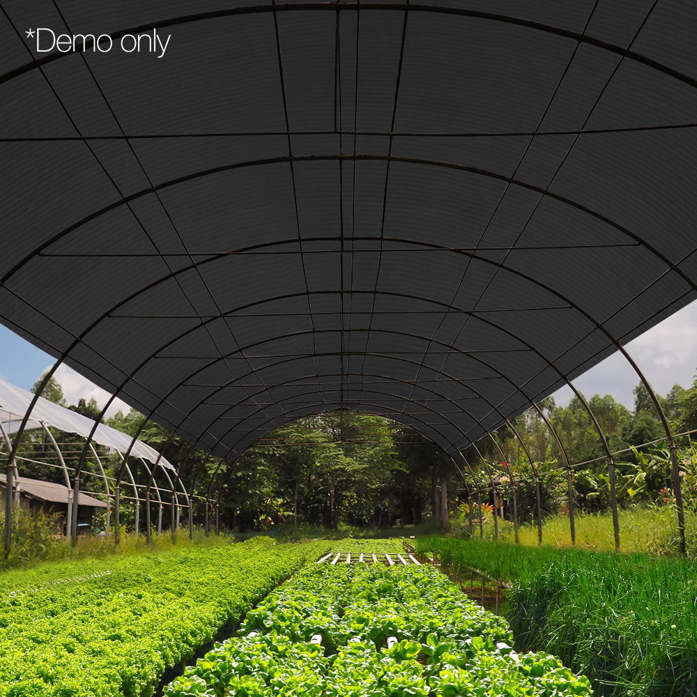 Instahut 90% Shade Cloth 1.83x10m Shadecloth Sail Heavy Duty Black