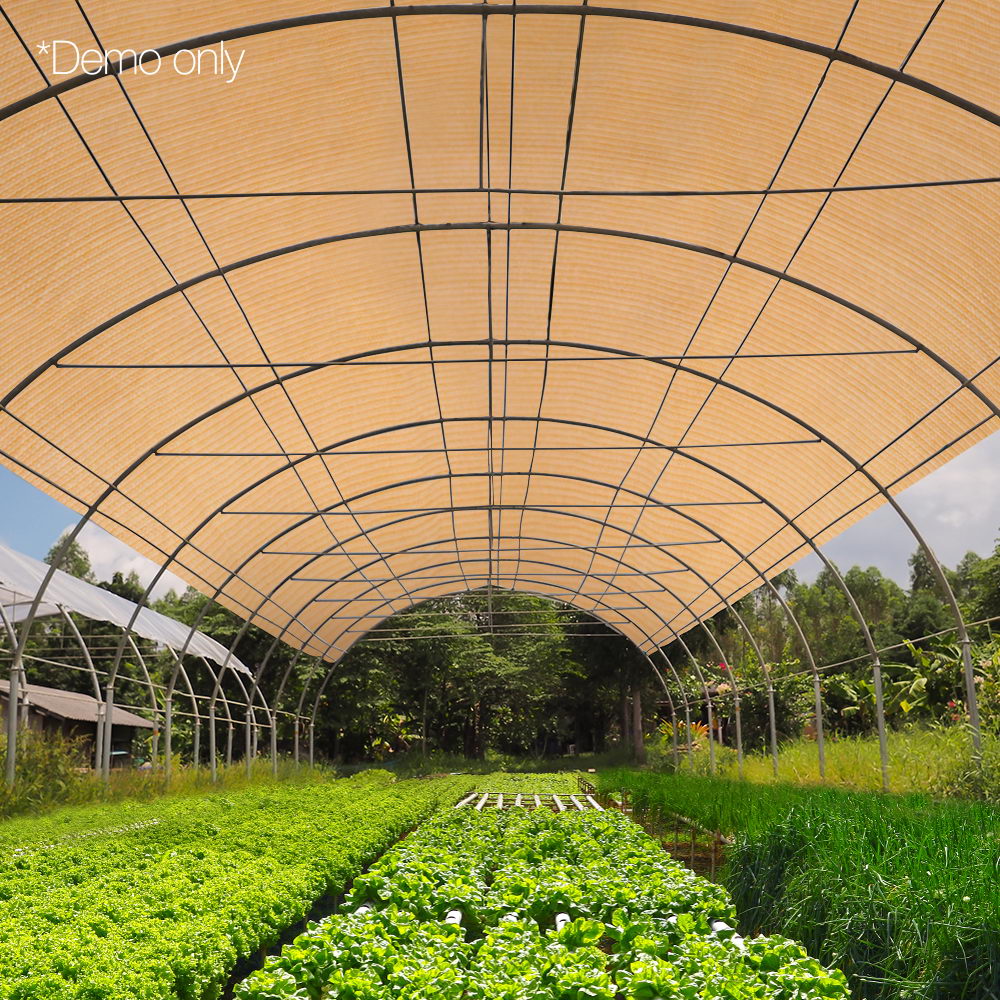 Instahut 50% Shade Cloth 3.66x10m Shadecloth Sail Heavy Duty Beige
