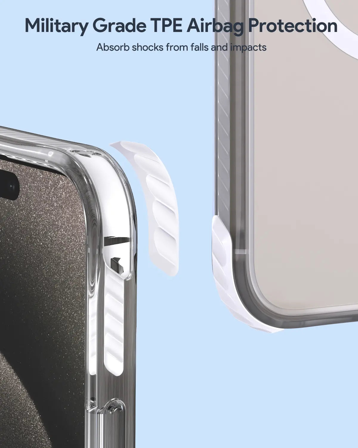 Aukey Urban Guard Magnetic Hard-Shell iPhone 15 Pro Max Phone case - Transparent (TM11D)