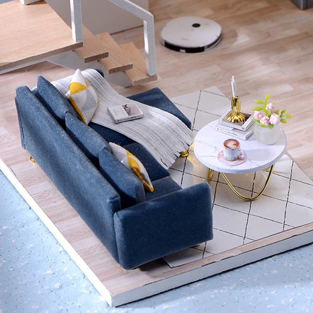 Dollhouse Miniature with Furniture Kit Plus Dust Proof and Music Movement - Cozy time (Valentine's Day Gift Idea)