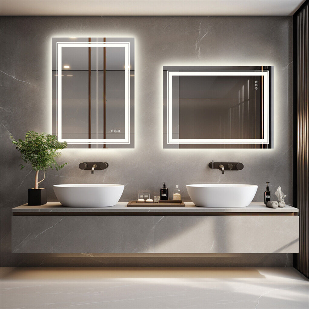 600x800mm LED Bathroom Mirror RBG Anti-Fog Aluminum