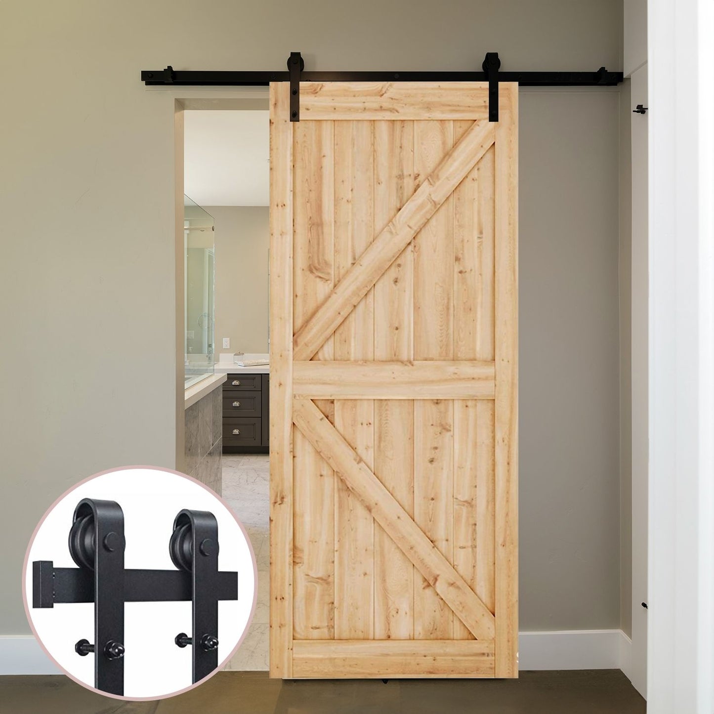 EKKIO 2m Sliding Barn Door Hardware Track