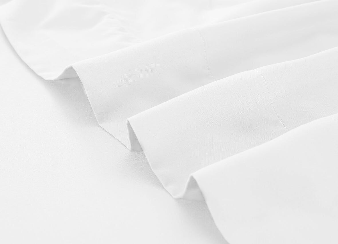 GOMINIMO 4 Pcs Bed Sheet Set 2000 Thread Count Ultra Soft Microfiber - Single (White)