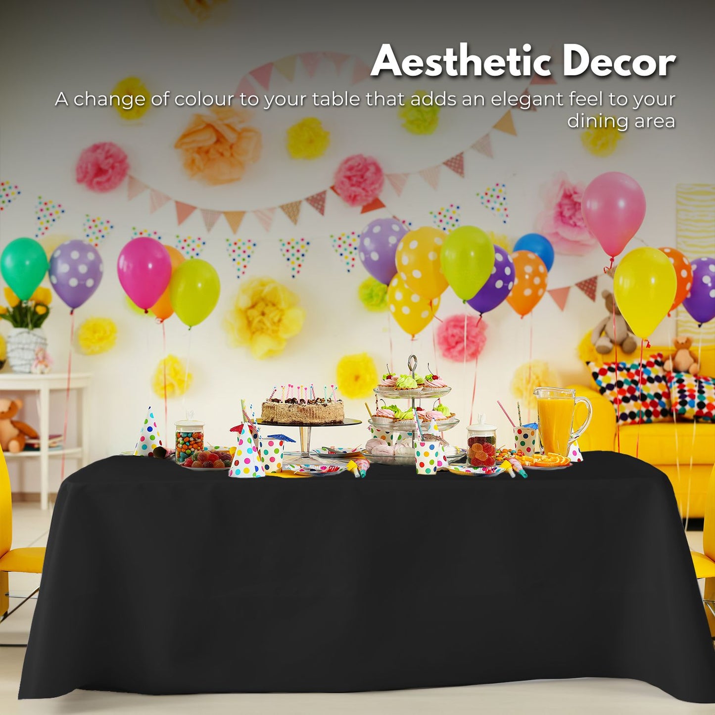 GOMINIMO Polyester Table Cloth 230cm (Black)