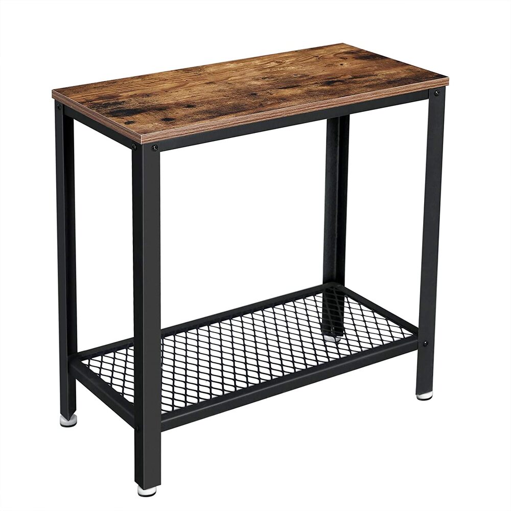 VASAGLE Industrial Side Table Rustic Brown
