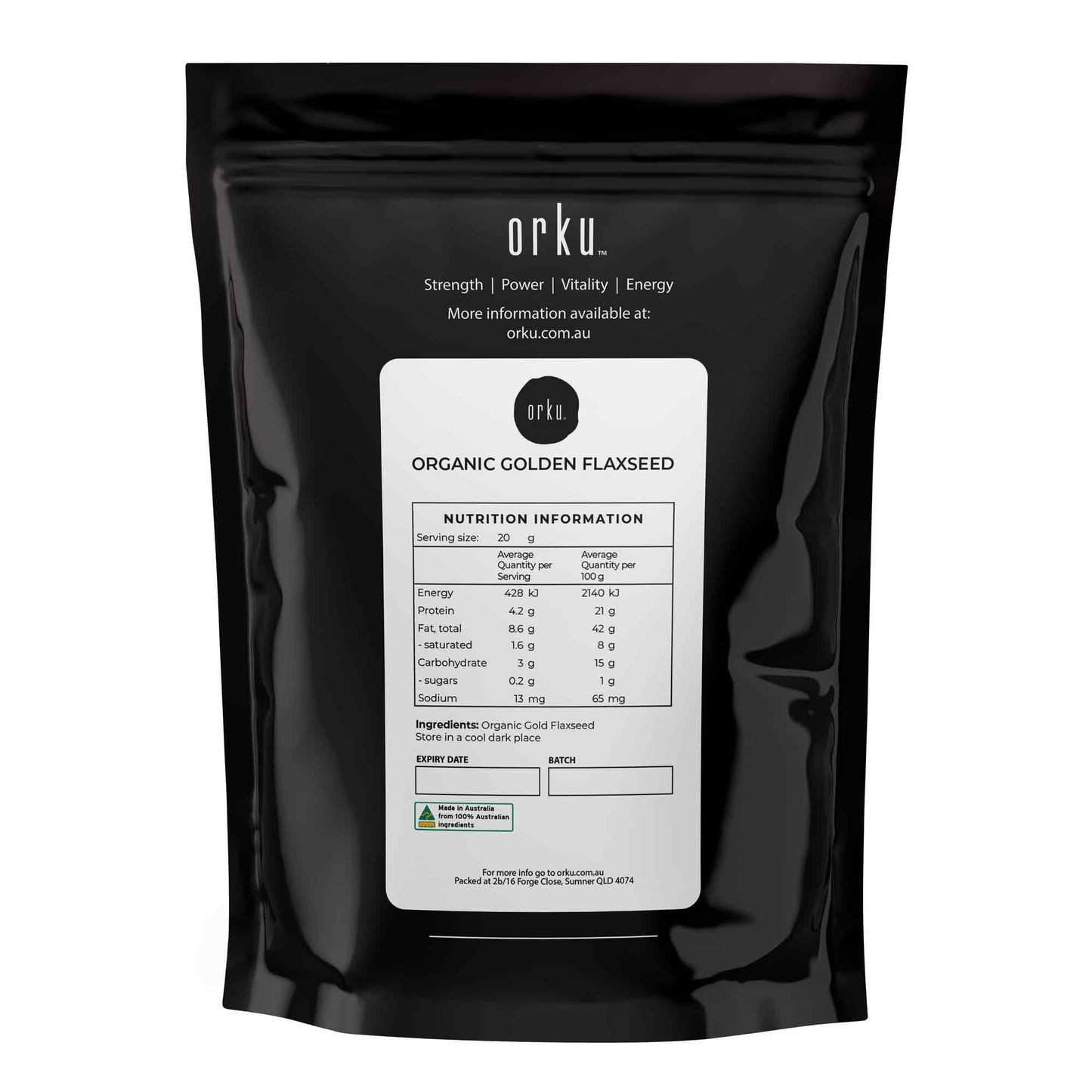 5Kg Organic Golden Linseed Flaxseed Whole Grain Flax Seed No GMO Omega3 6 Fibre