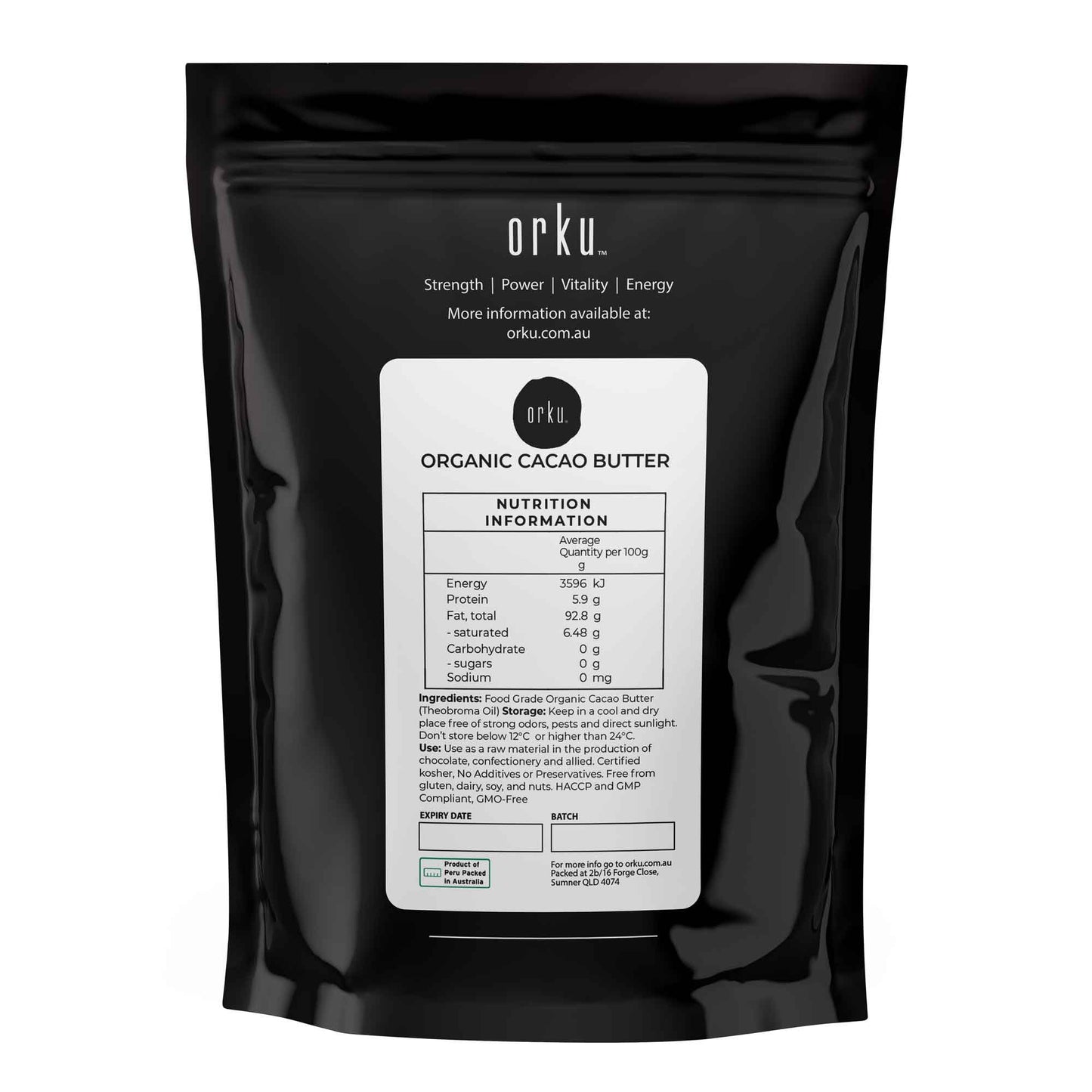 100g Organic Cacao Butter - Cold Pressed Raw Natural Food Grade Blocks