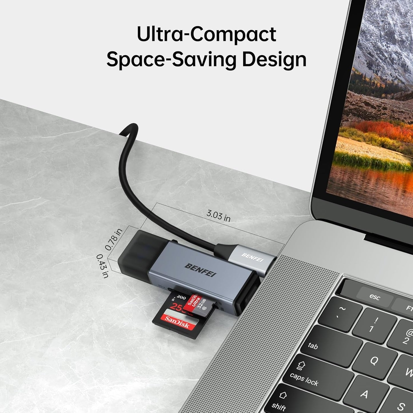 BENFEI SD Card Reader, USB C to SD Micro SD Card Memory Card Adapter