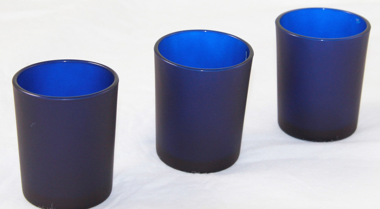 10 Pack Blue Frosted Glass Votive Tealight Candle Holders House Party Cenrepiece Xmas Wedding Decor Glass Candlestick Party Decorations Bridal Baby Shower Event
