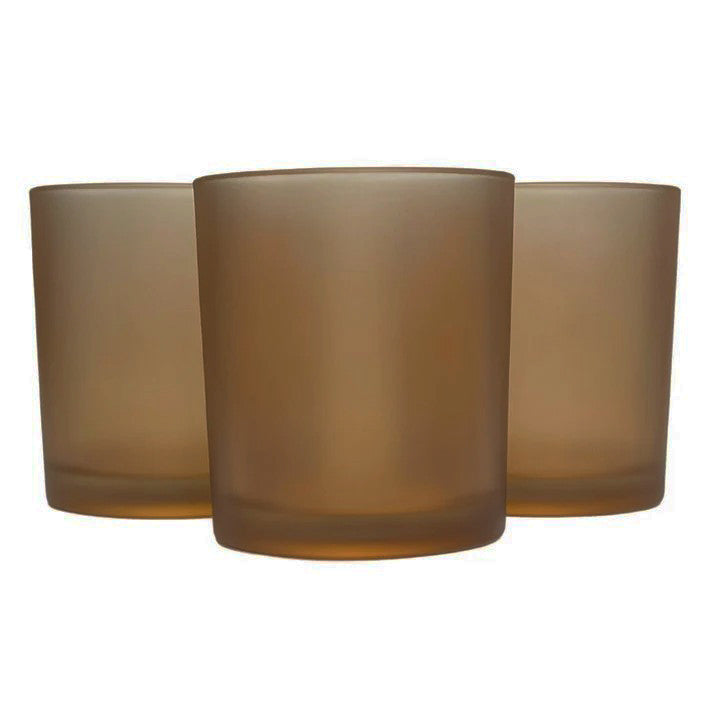 10 Pack Brown Frosted Glass Votive Tealight Candle Holders House Party Cenrepiece Xmas Wedding Decor Glass Candlestick Party Decorations Bridal Valentines Event