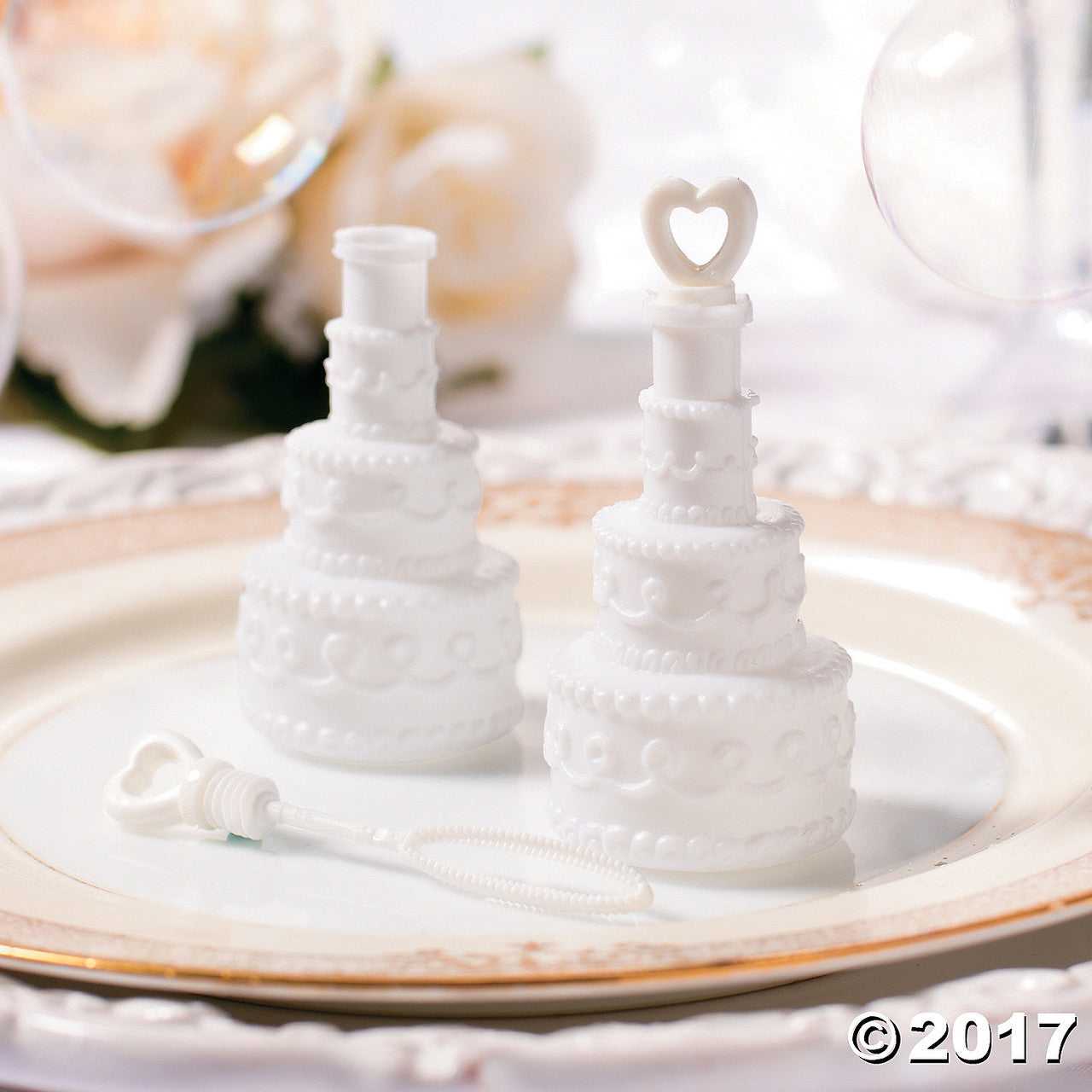 100 Pack Wedding Cake Blow Bubble Bottles White Plastic 6cm High Bomboniere Favour Guest Gift