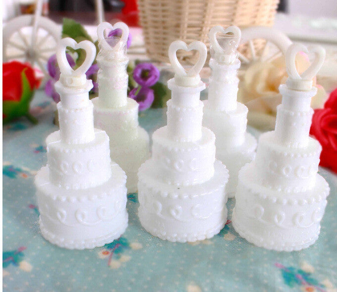 100 Pack Wedding Cake Blow Bubble Bottles White Plastic 6cm High Bomboniere Favour Guest Gift