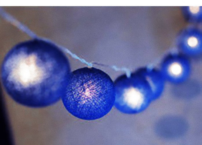 20 Ball Dark Blue 3m String Light Battery Box 5cm Cotton Ball Christmas Birthday Boy Special Occasion Decoration