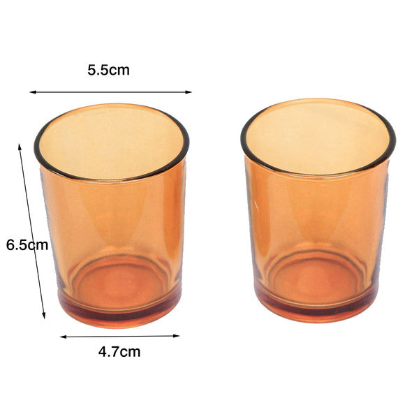 20 Pack Orange Glass Votive Tealight Candle Holders House Party Cenrepiece Xmas Wedding Decor Glass Candlestick Party Decorations Bridal Baby Shower Event