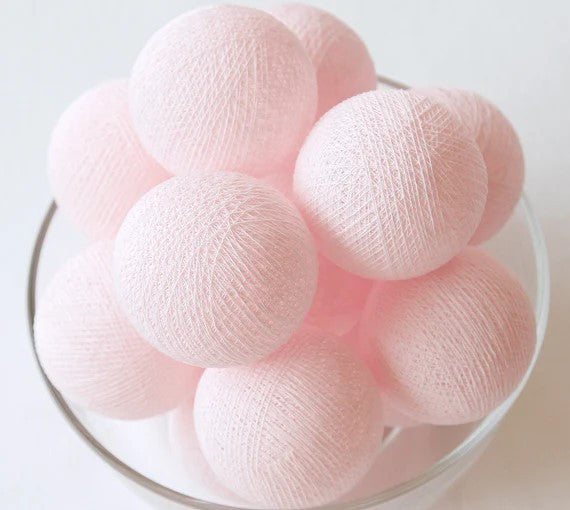 20 Ball Pastel Pink 3m String Light Battery Box 5cm Cotton Ball Christmas Birthday Bbay Girl Special Occasion Decoration