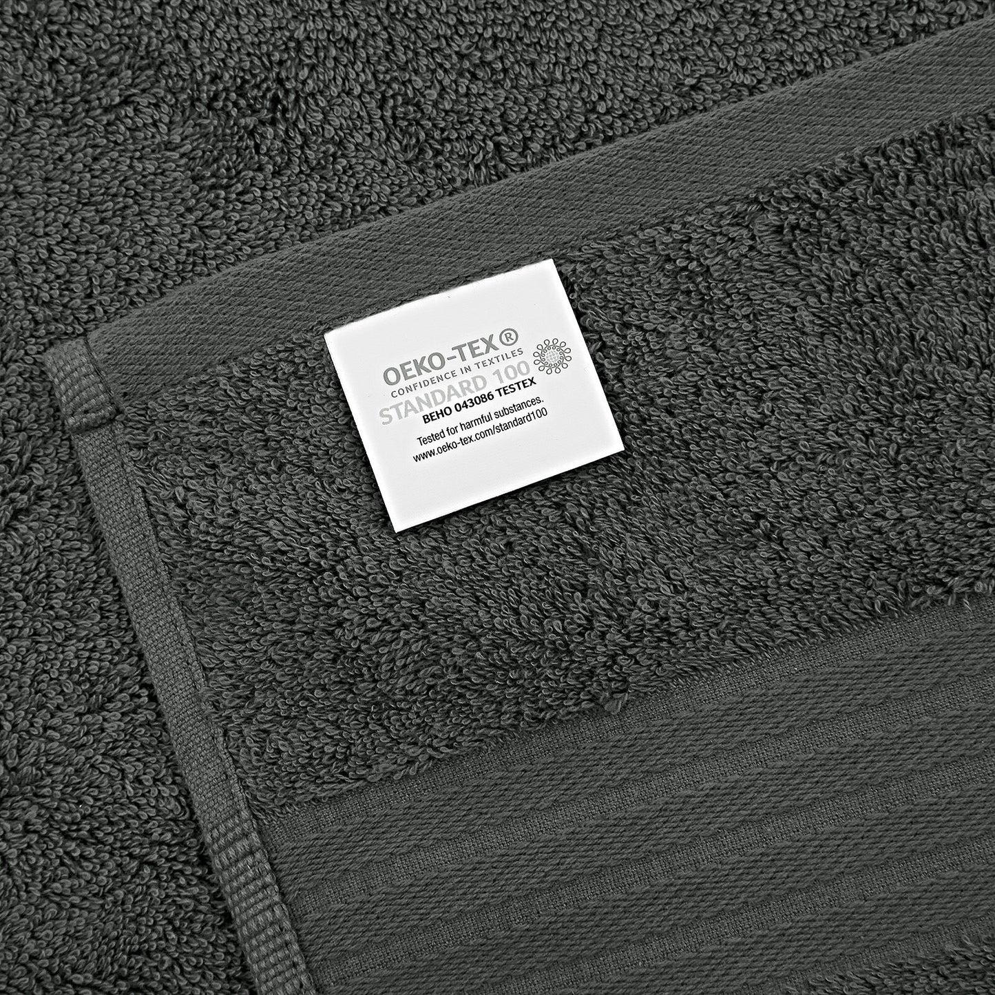 Luxury 6 Piece Soft and Absorbent Cotton Bath Towel Set - Charcoal