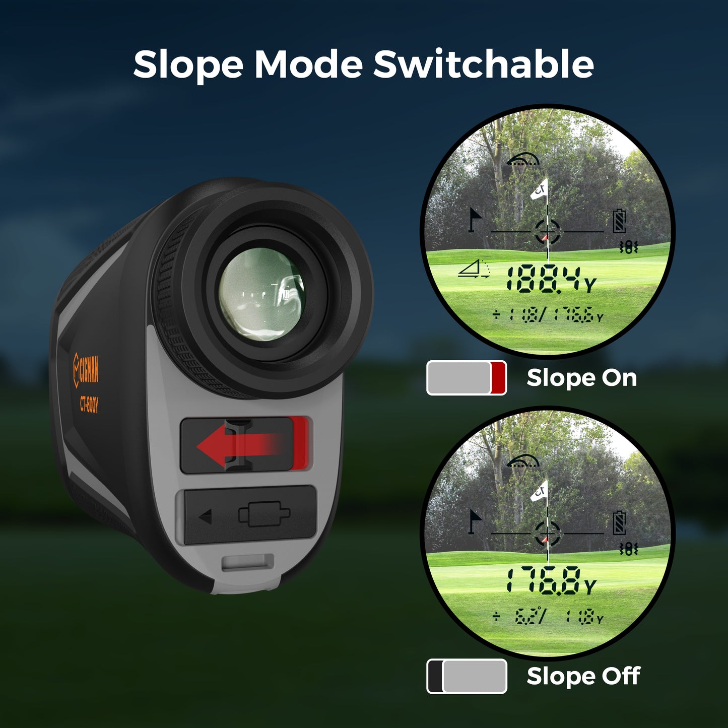 CIGMAN Golf Range Finder 800 Yards Laser Golf Rangefinder with Slope
CT-800Y