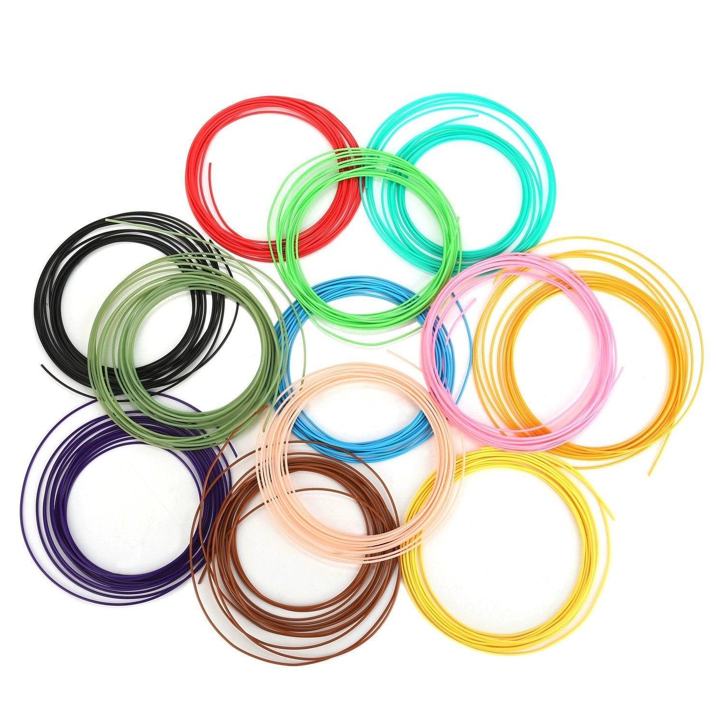 10/20 Colours 5m 1.75mm PLA Refill Filament Consumable for 3D Printer Drawing Pen - Consumables (10M*20Colours)