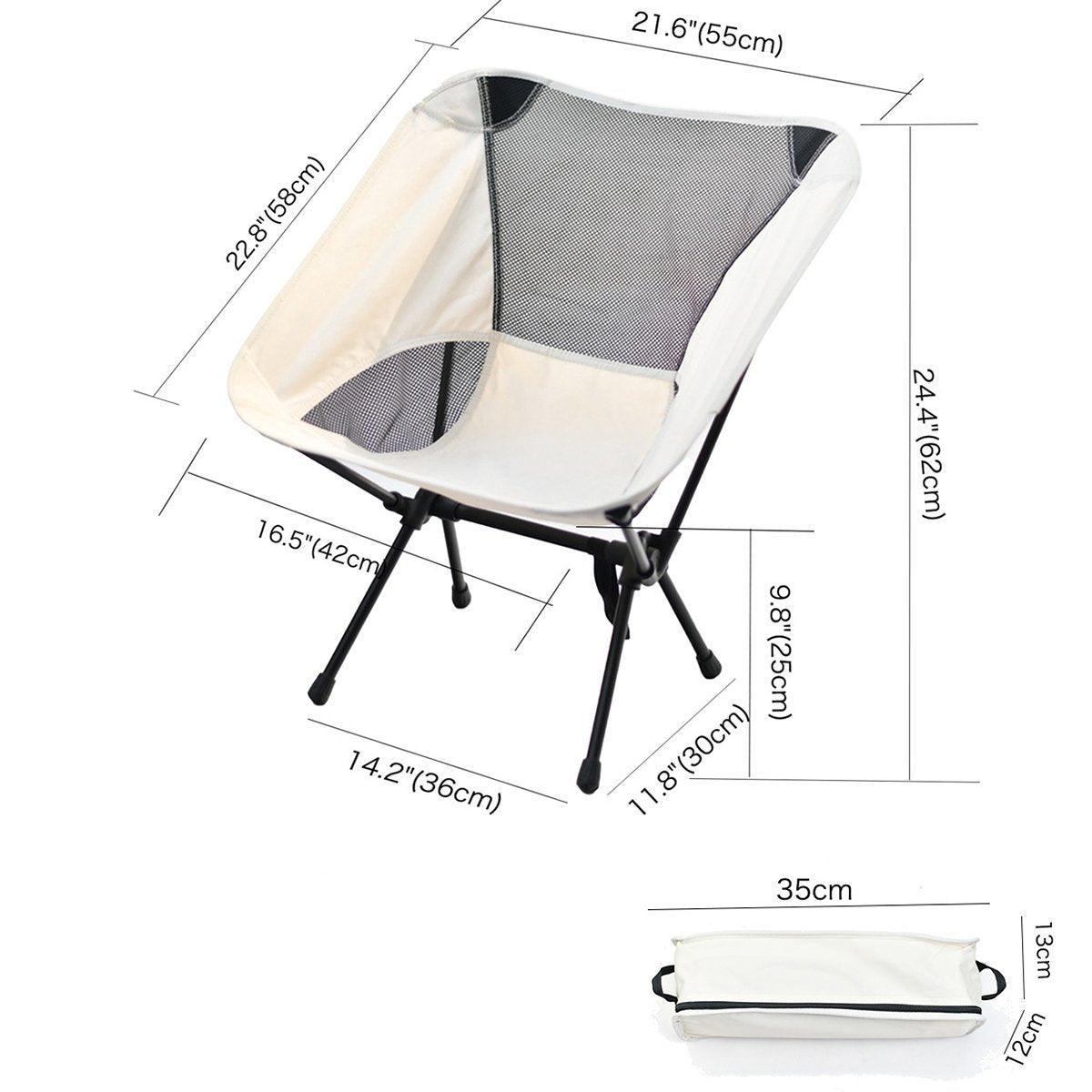 Outdoor Portable Lightweight Folding Camping Chair High Back Fishing Chair - Dark Blue