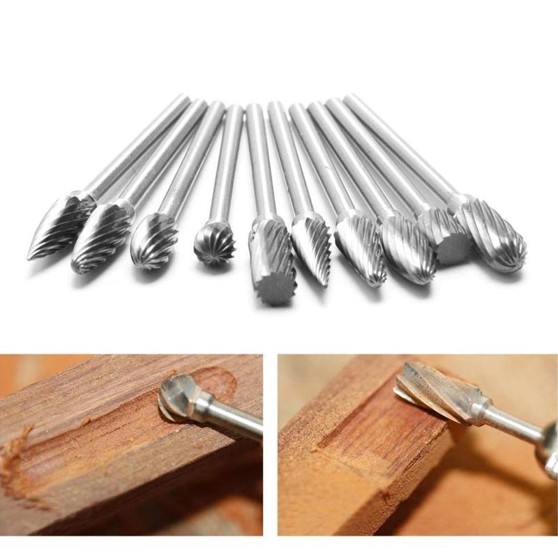 10Pcs Tungsten Steel Carbide 6mm Rotary Burr Set for Die Grinder
