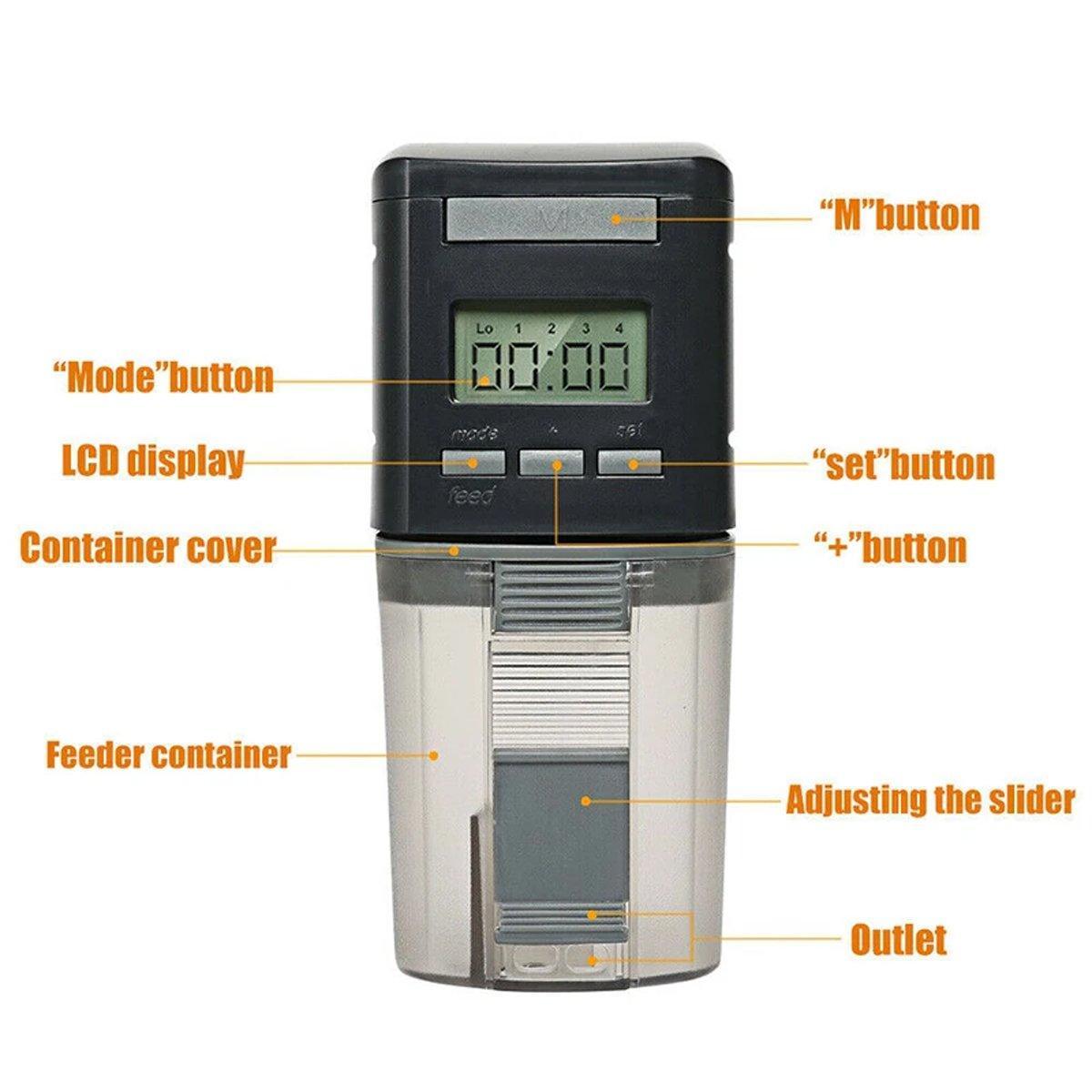 Automatic Fish Feeder Intelligent Timing Aquarium Large Capacity Food Dispenser