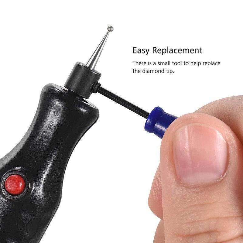 Tool Ceramic Metal Wood Engraving Pen Glass Electric Micro Engraver Diamond - Blue