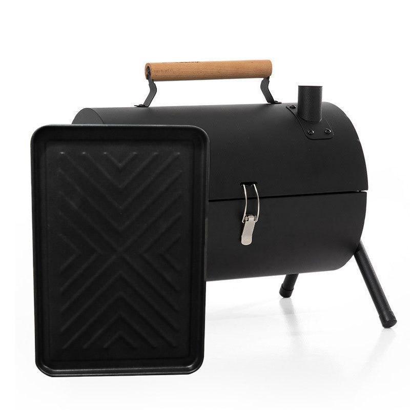 Grillz Charcoal BBQ Portable Grill Camping Barbecue Outdoor Cooking Smoker - Black