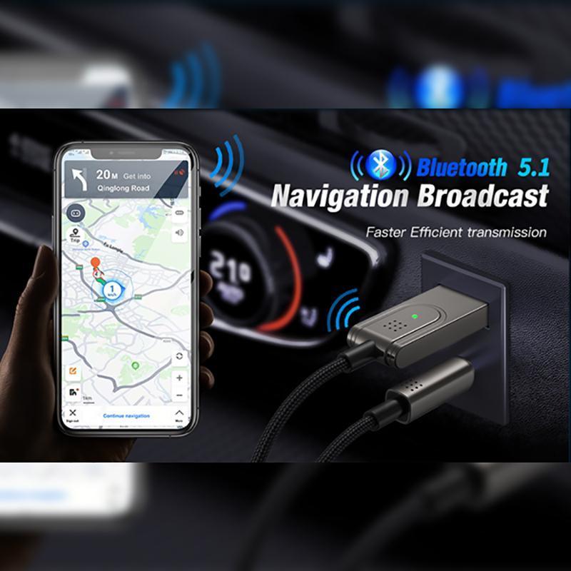 Wireless Bluetooth 5.0 Receiver Dongle Car Aux 3.5Mm Adapter Cable