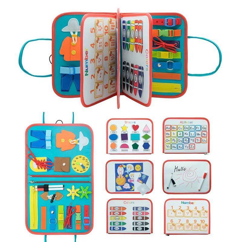 Educational Montessori Busy Board Sensory Activity Book Learning Toy for Early Skills