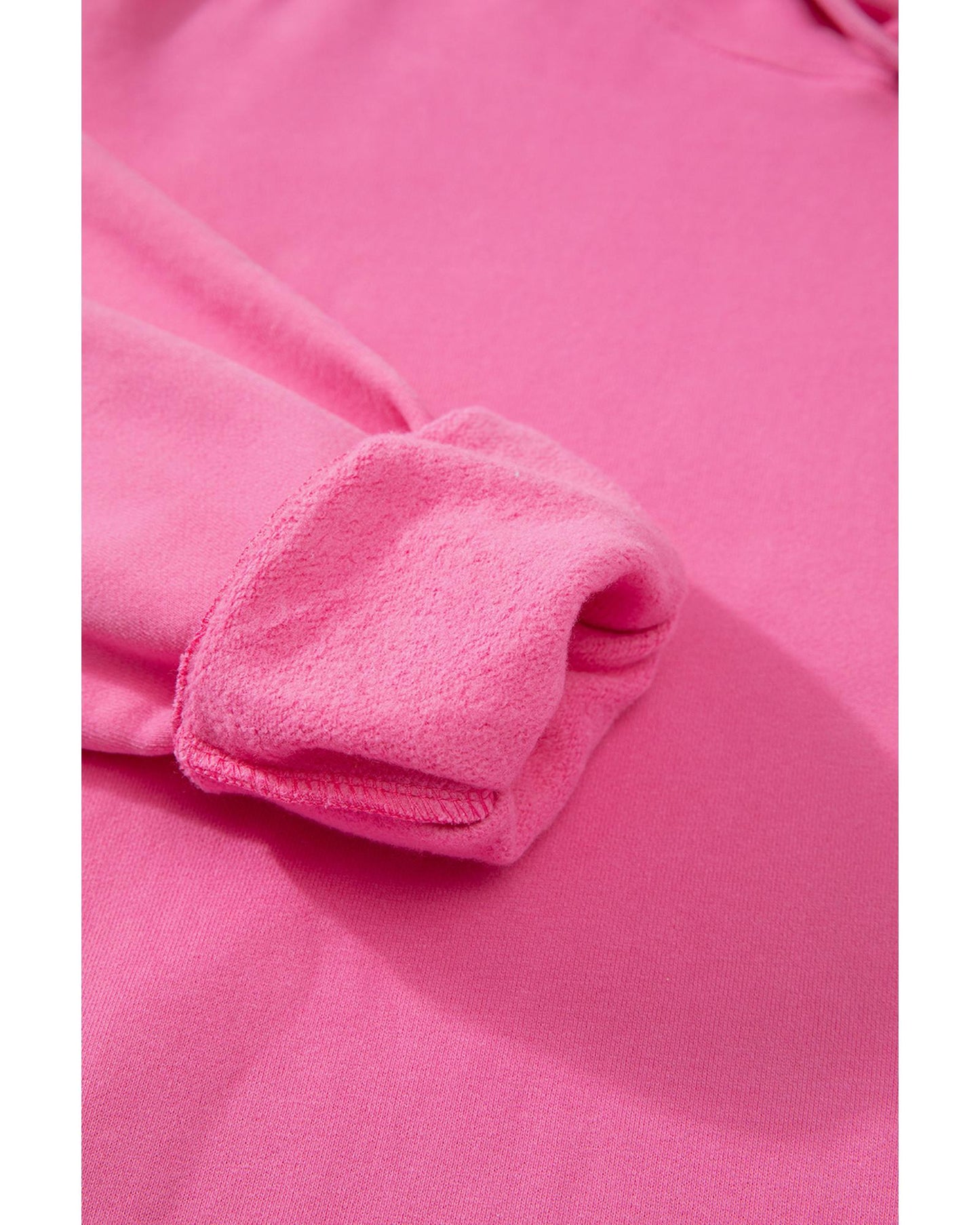 Bonbon Fleece Lined Kangaroo Pocket Drawstring Chunky Hoodie - L
