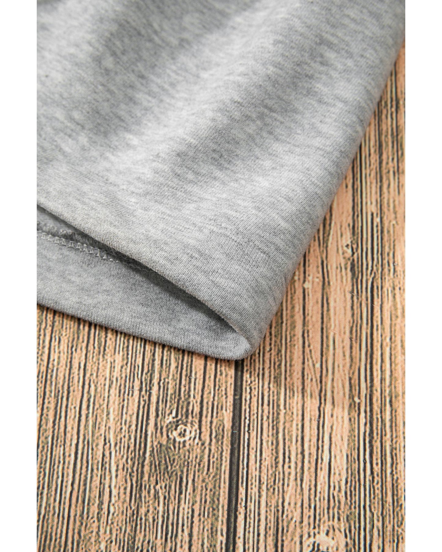 Light Grey Fleece Lined Half Zipper Kangaroo Pockets Loose Hoodie - M