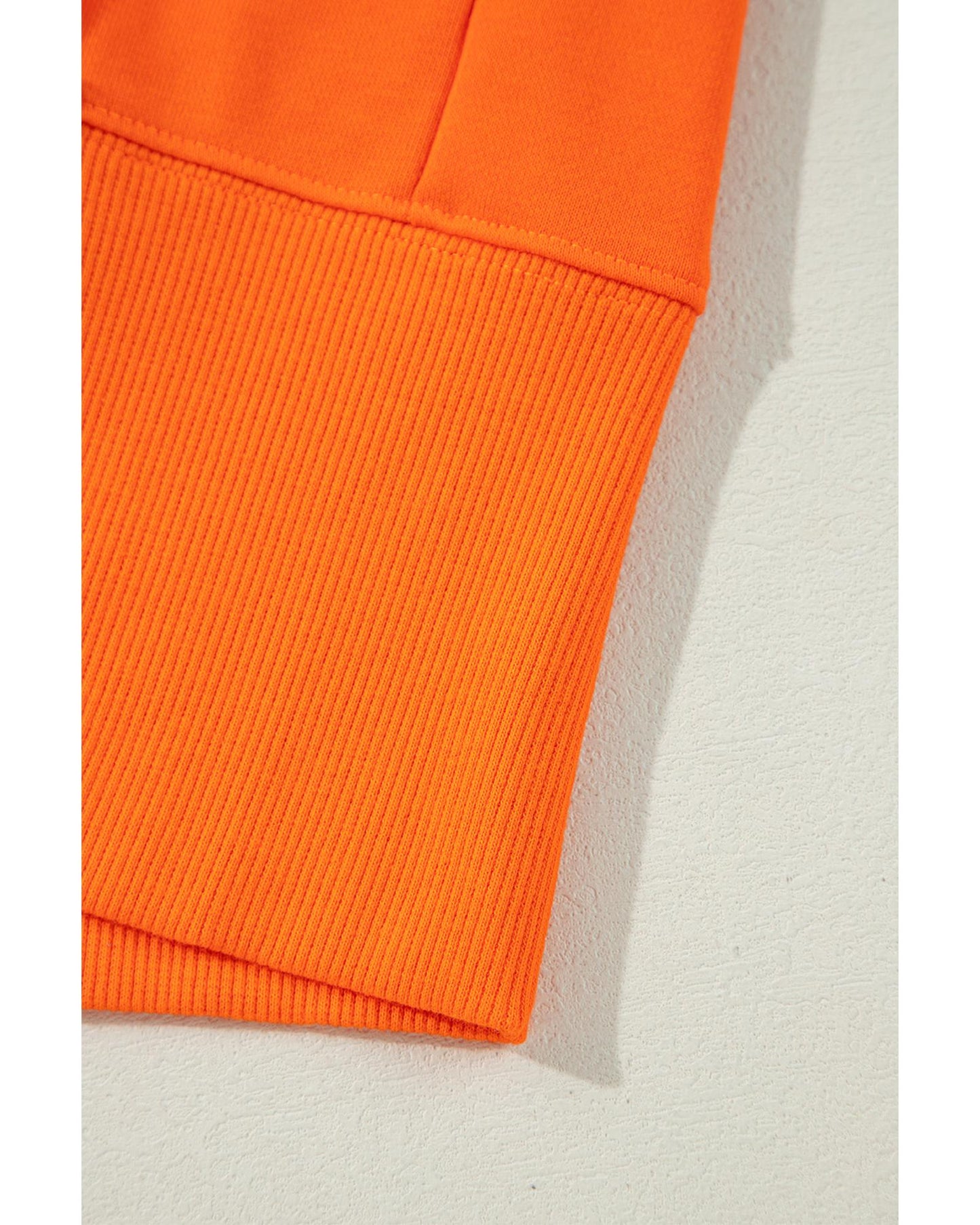 Carrot Exposed Seam Drop Shoulder Round Neck Sweatshirt with Slits - XL