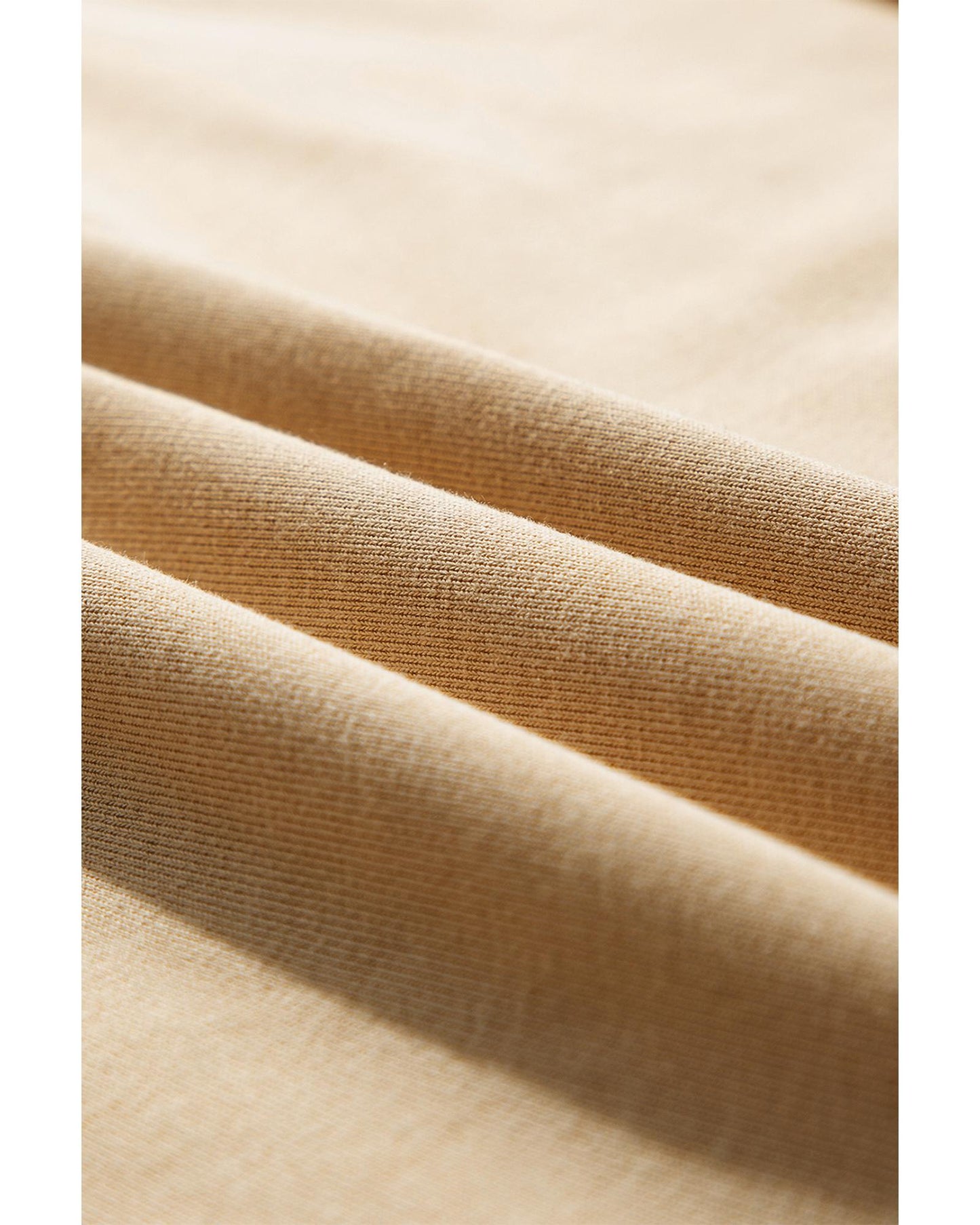 Light French Beige Exposed Seam Drop Shoulder Round Neck Sweatshirt with Slits - 2XL