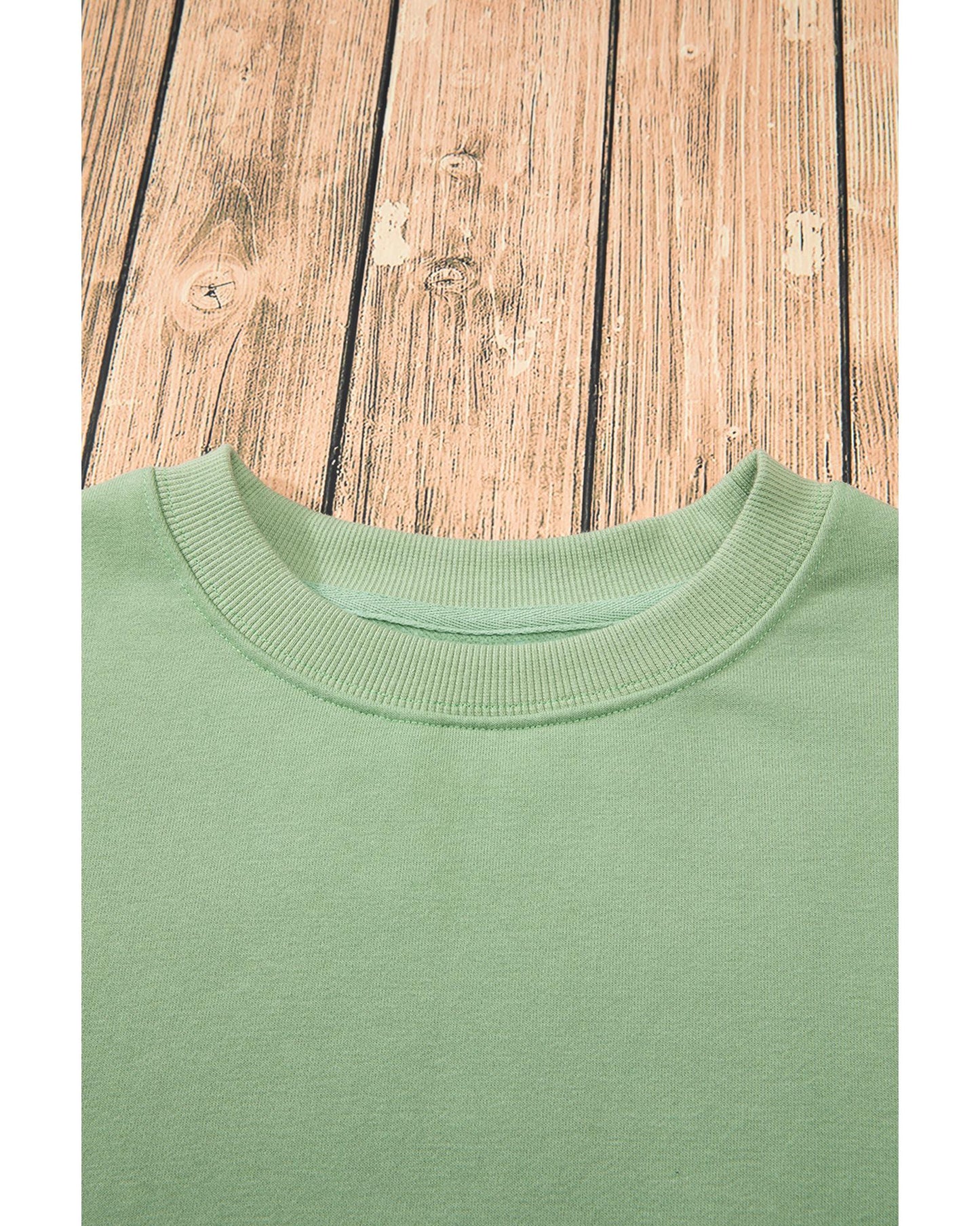 Smoke Green Solid Fleece Lined Drop Shoulder Terry Sweatshirt - 2XL