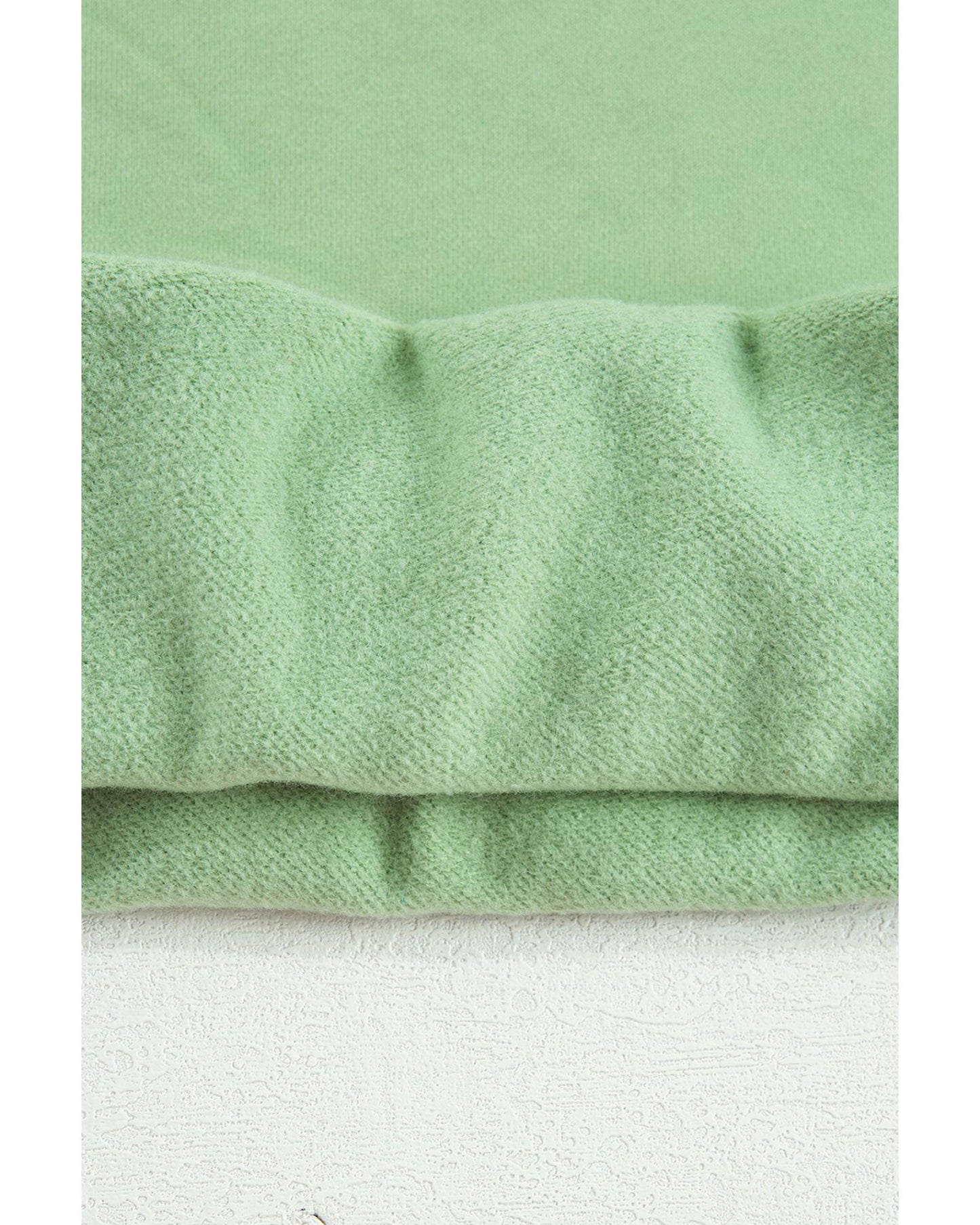 Smoke Green Solid Fleece Lined Drop Shoulder Terry Sweatshirt - 2XL