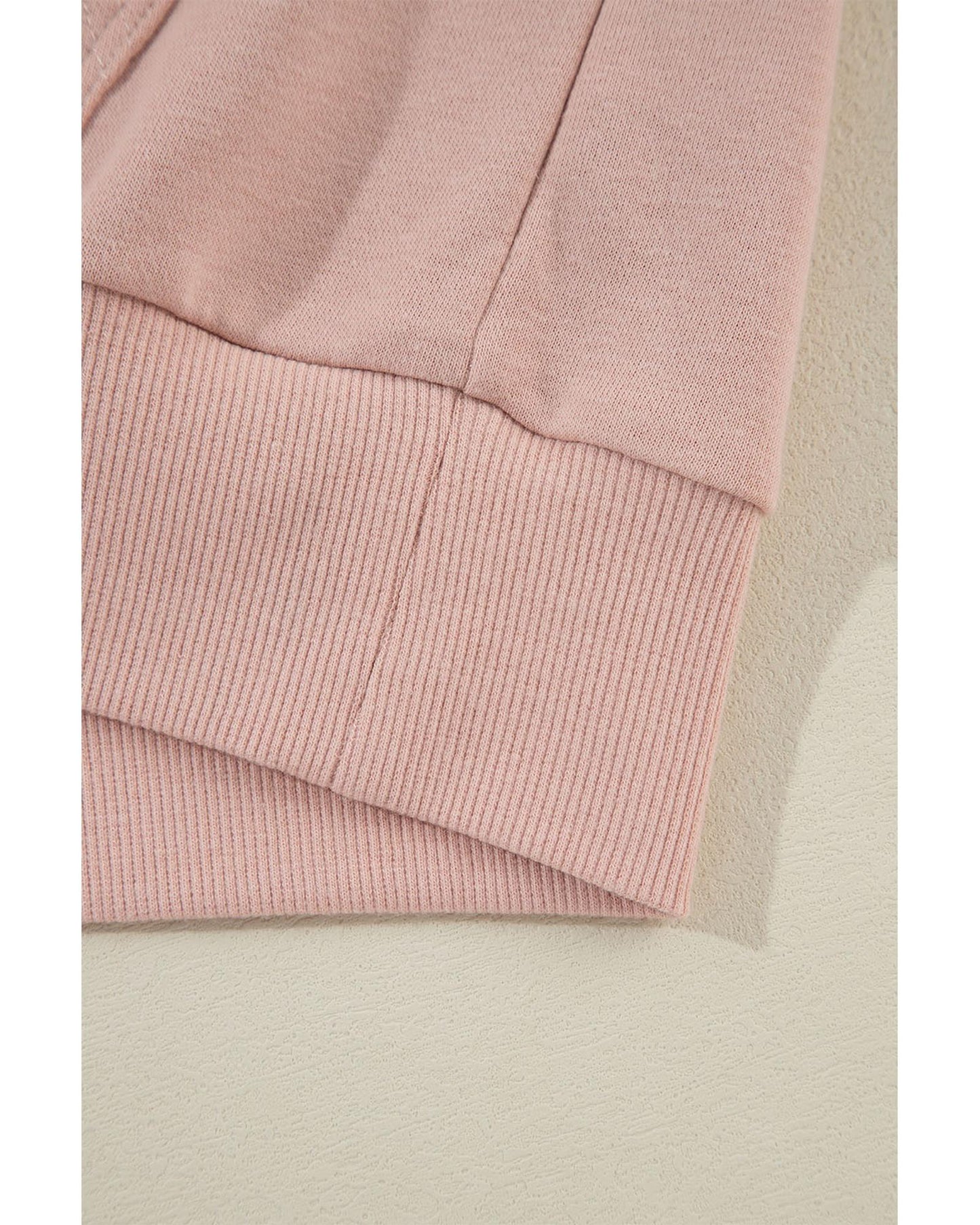 Fushia Solid Color Rivet Stud Raglan Sleeve Hoodie with Pocket - L