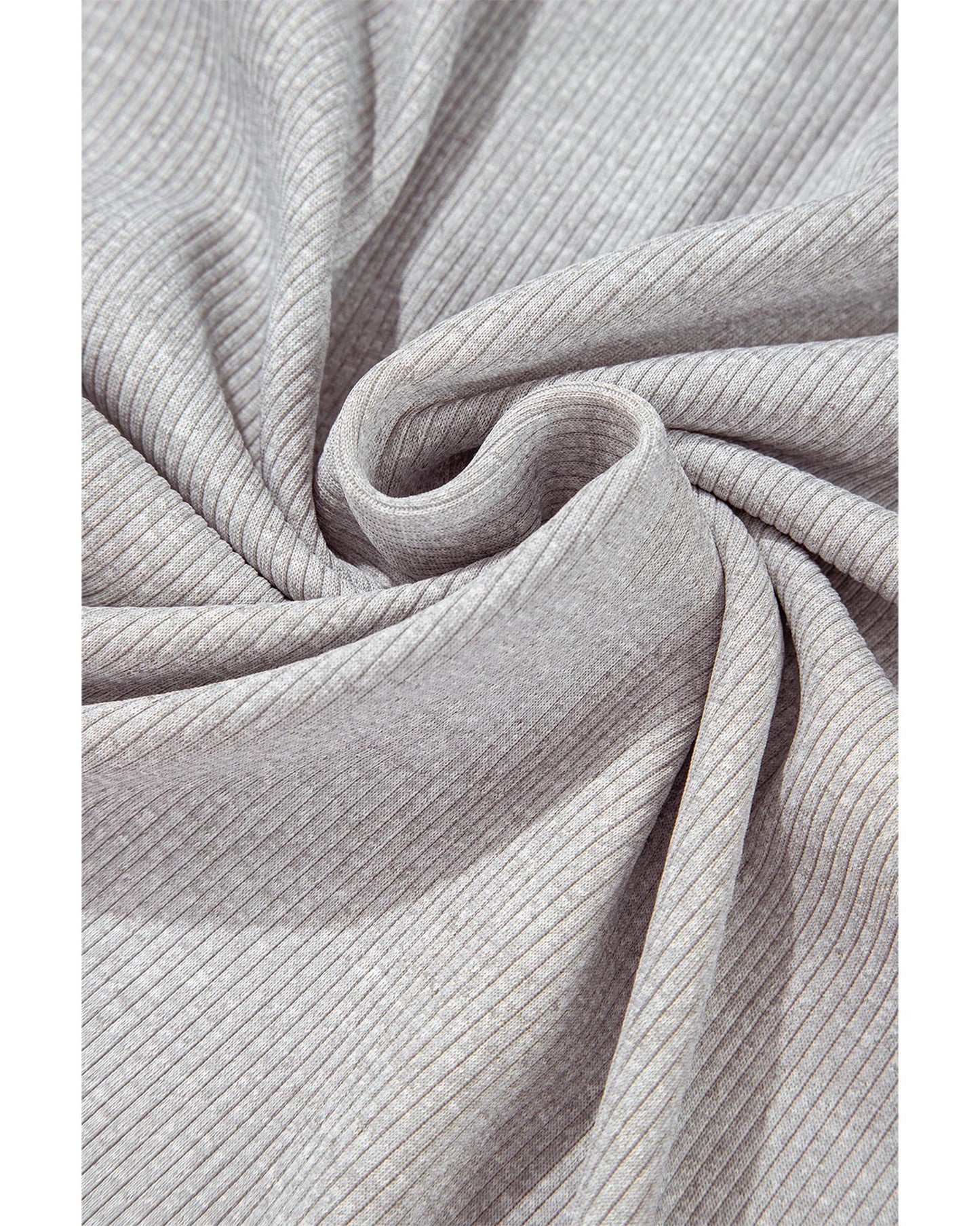Gray Colorblock Ribbed Collared Oversized Sweatshirt - M