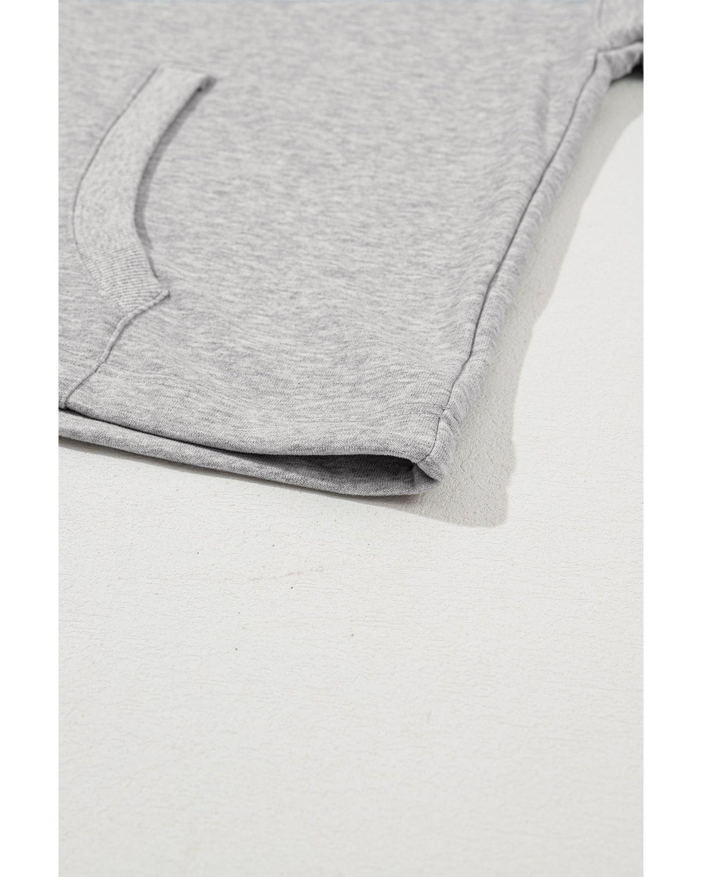 Light Grey Solid Kangaroo Pocket Half Zipper Oversized Hoodie - 2XL