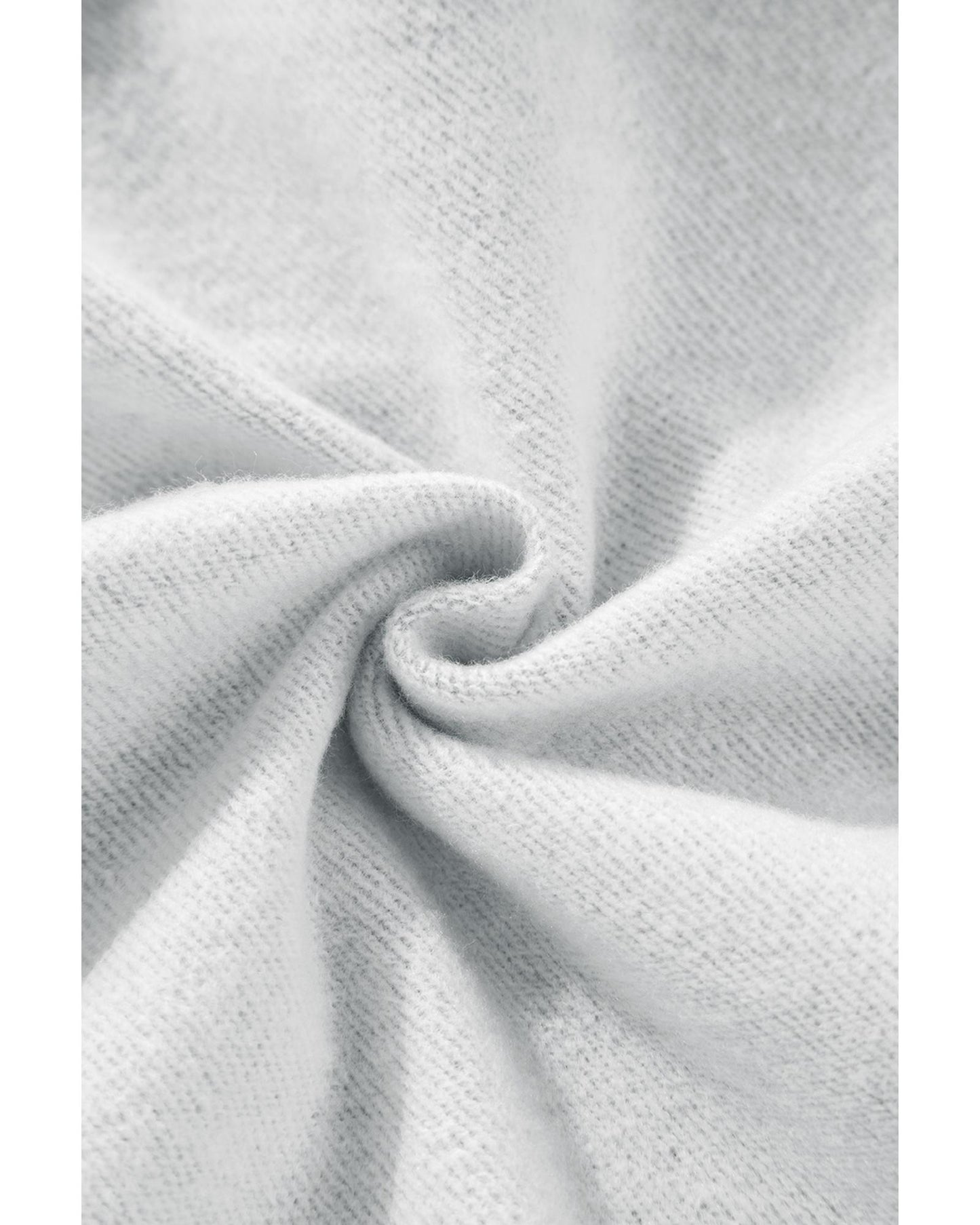 Light Grey Solid Color Fleece Lined Drawstring Hoodie with Pocket - L