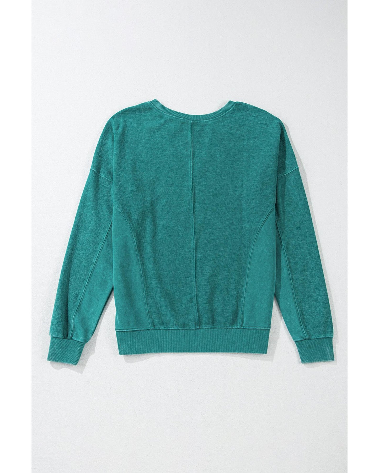 Skobeloff Solid Color Notched Neck Drop Shoulder Sweatshirt - L