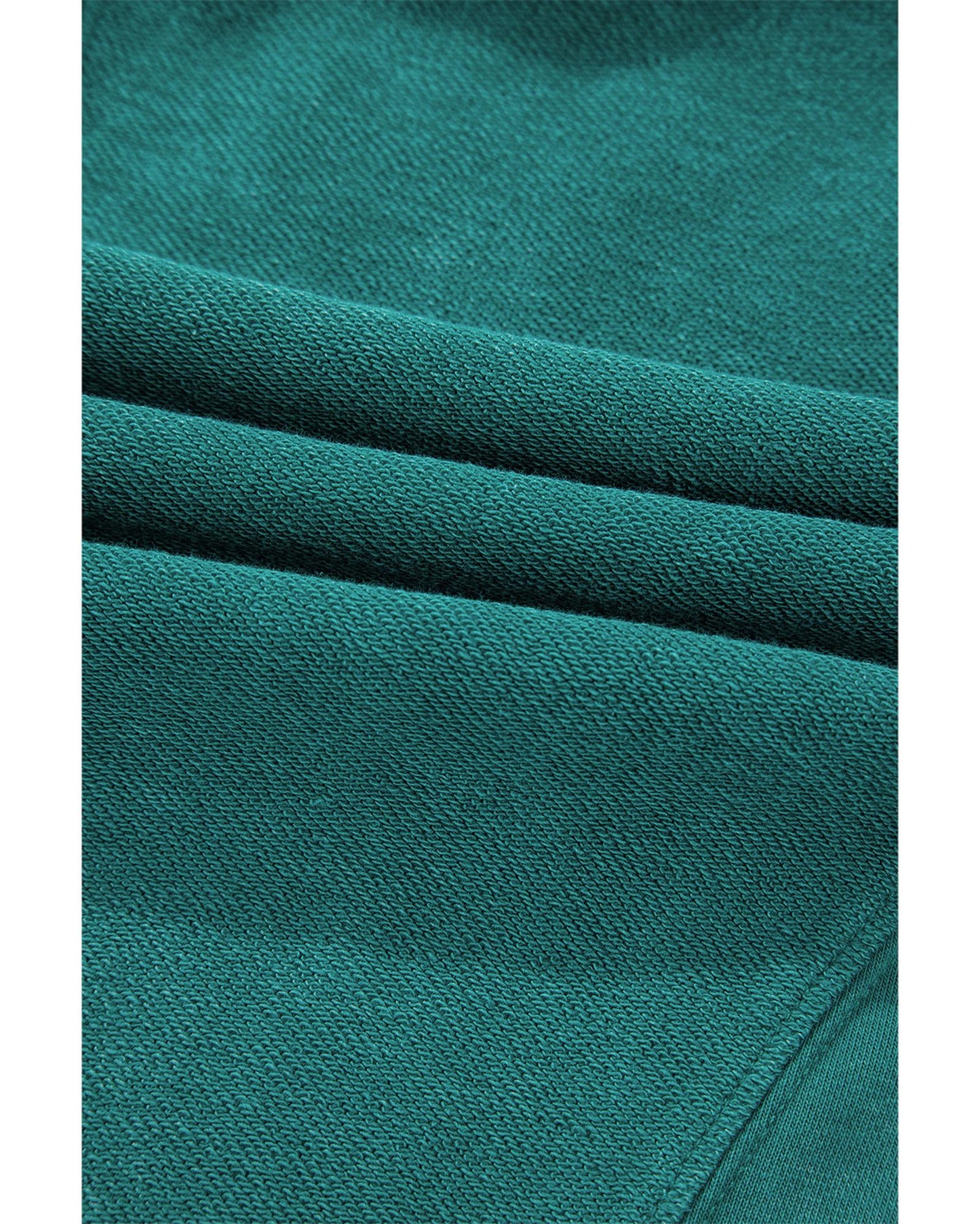 Skobeloff Solid Color Notched Neck Drop Shoulder Sweatshirt - XL