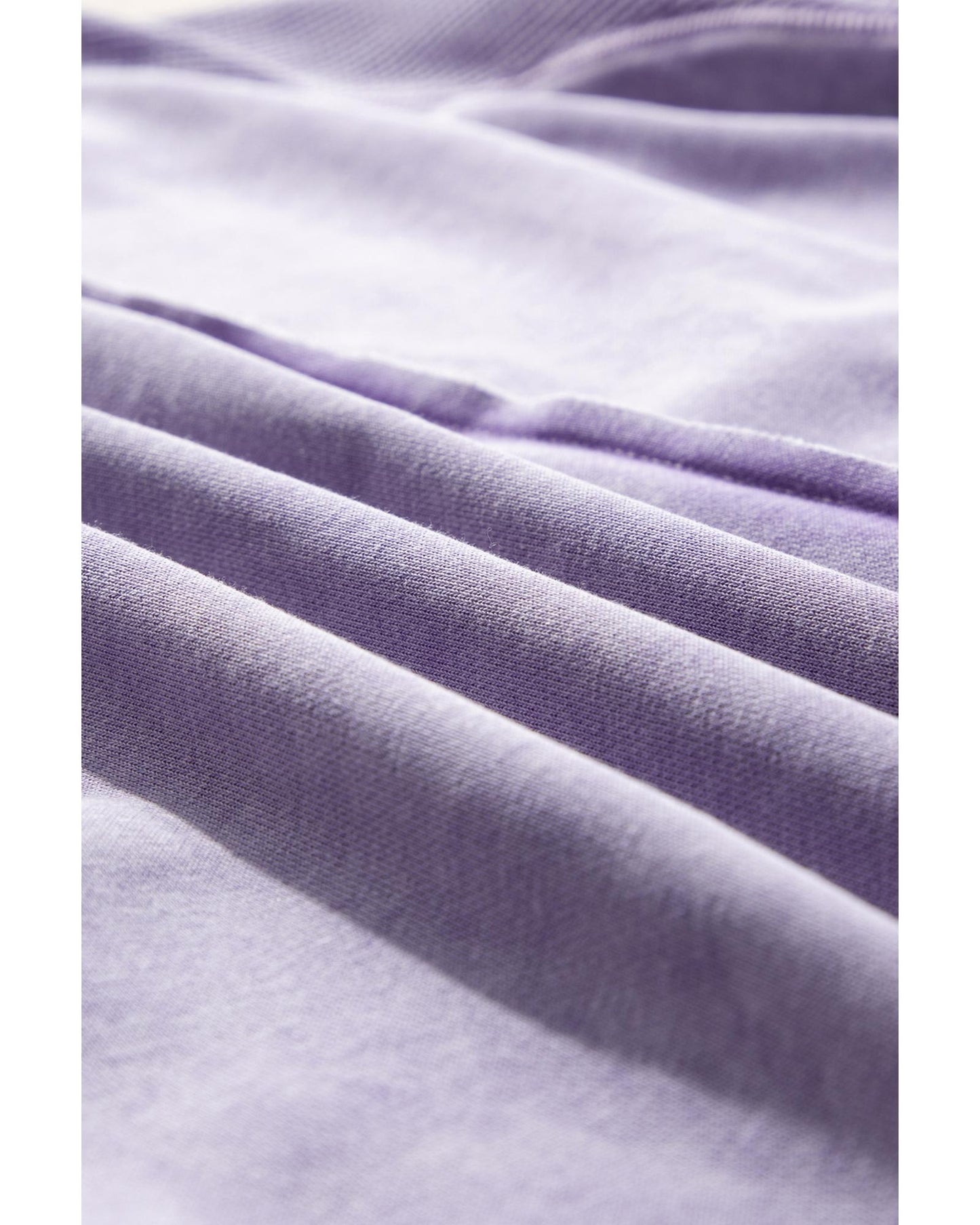 Orchid Petal Solid Waffle Knit Patchwork Raglan Sleeve Sweatshirt - S