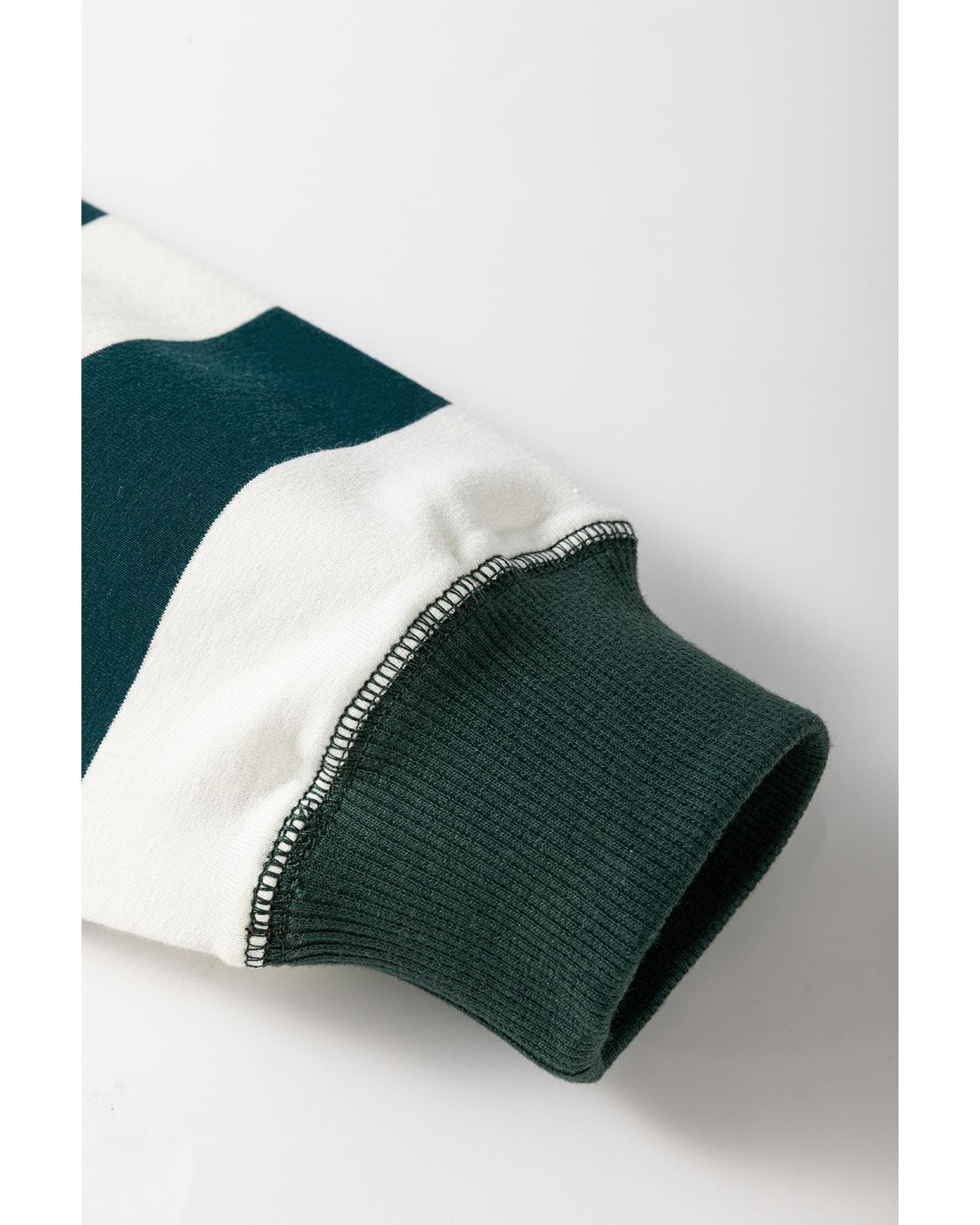 White Stripe Colorblock Sleeve Exposed Seam Fake-2-Piece Sweatshirt - XL