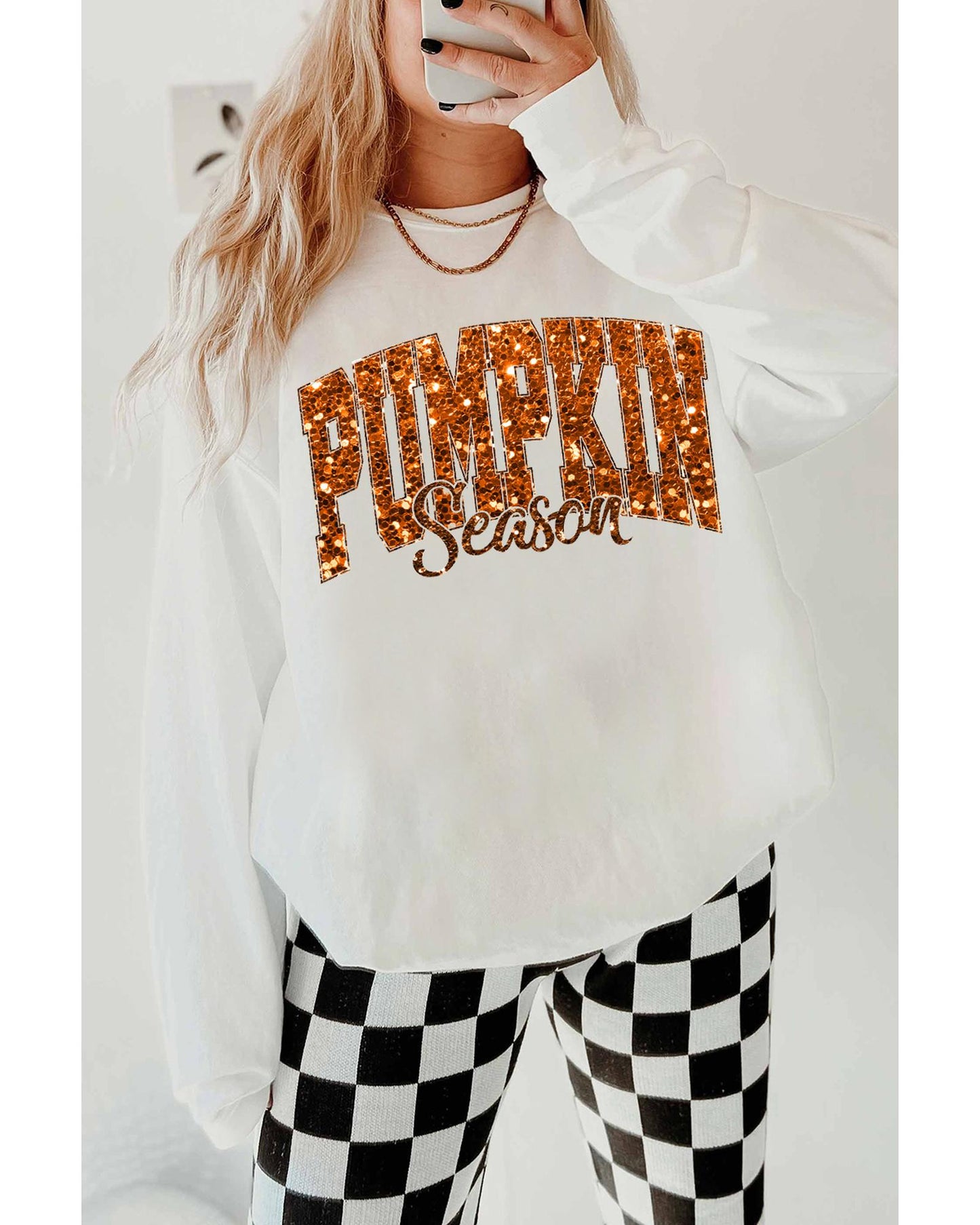 Beige Heat-transfer PUMPKIN Season Printed Crewneck Thanksgiving Sweatshirt - 2XL