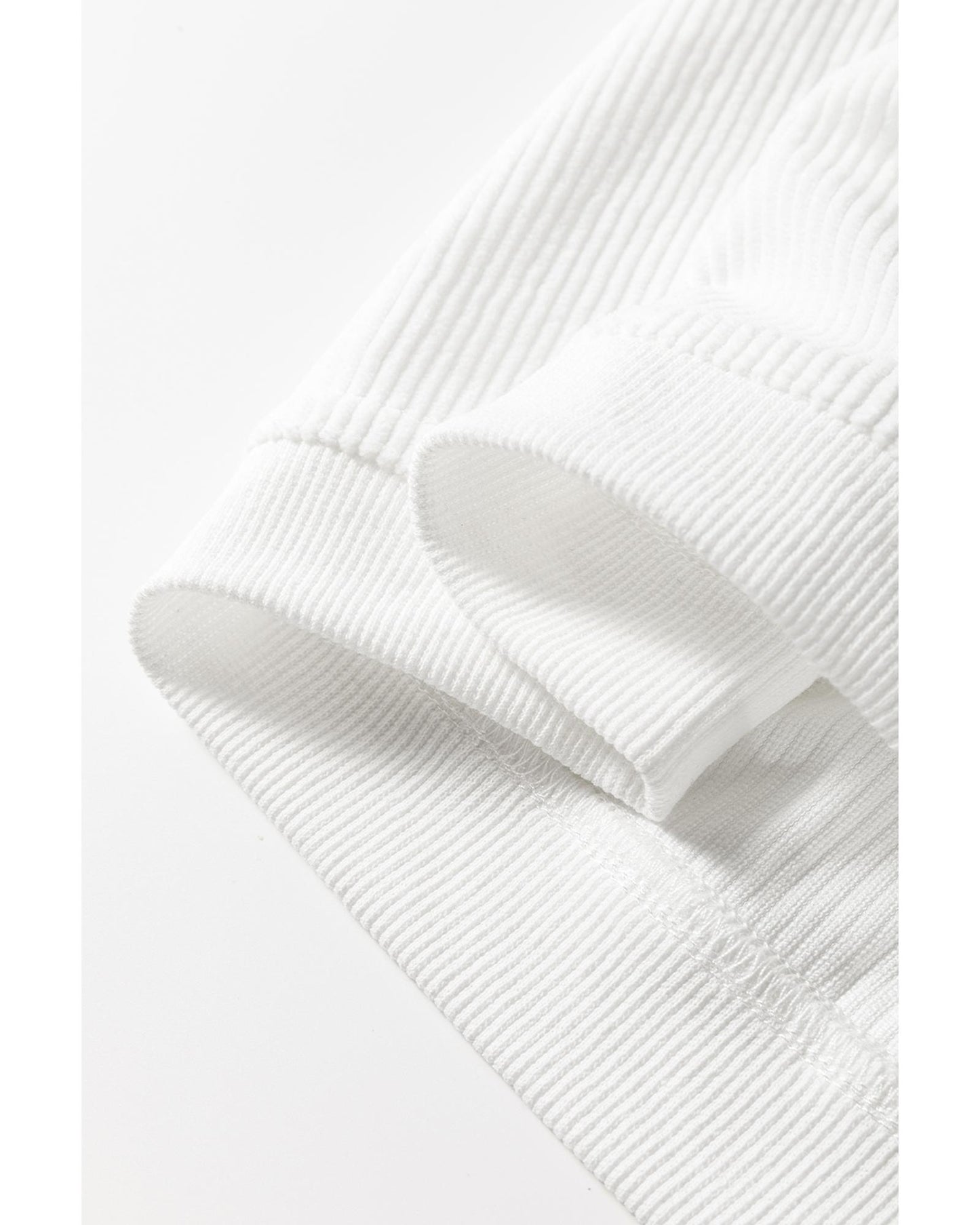White JOY to the world Ribbed Crewneck Pullover Sweatshirt - S