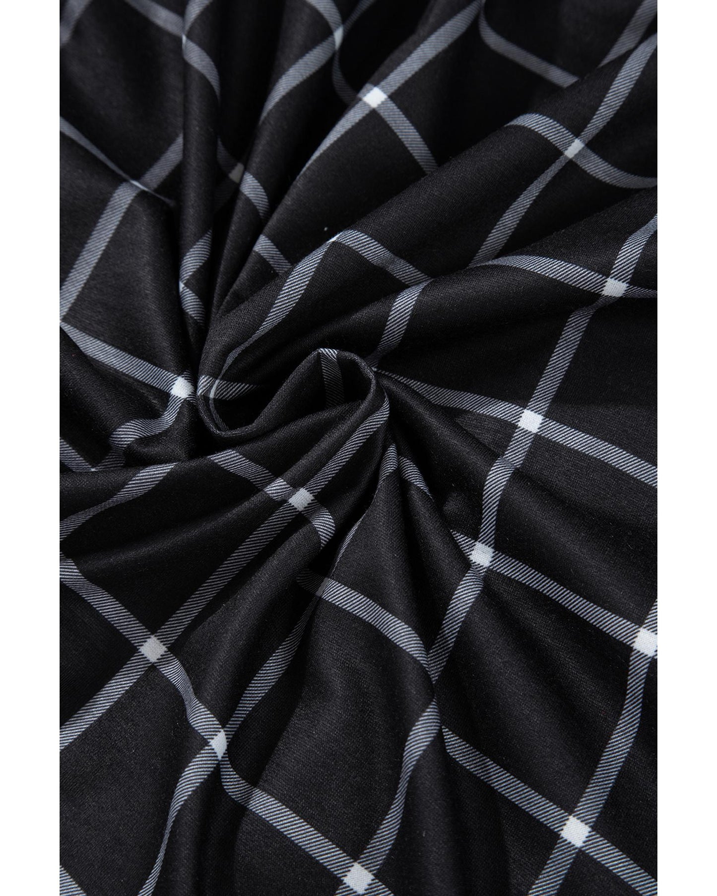 Black Plaid Colorblock Edge Open Cardigan with Pocket - S