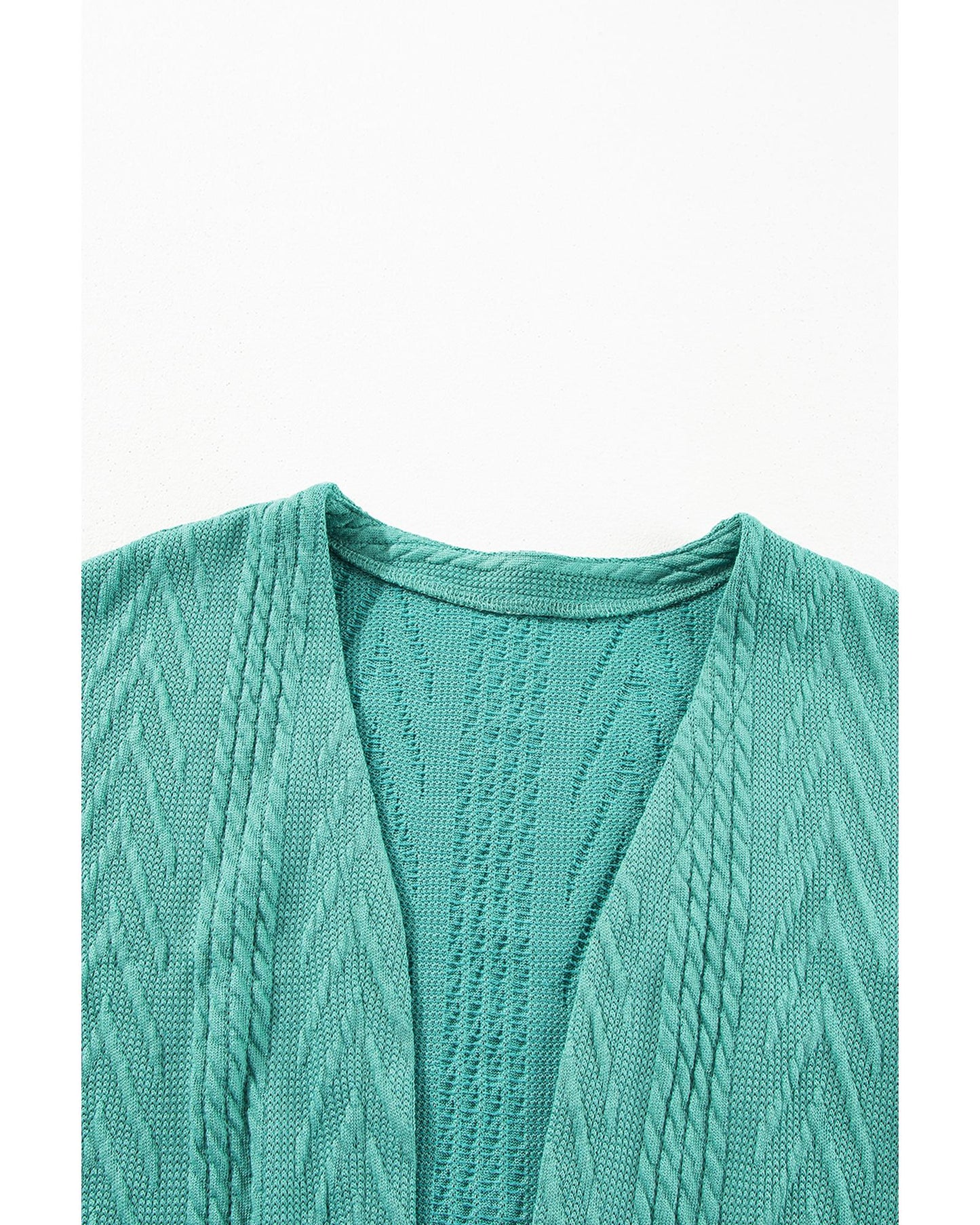Canton Solid Textured Open Front Cardigan with Pocket - L