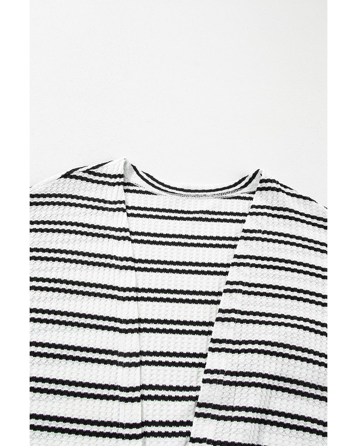 Black Stripe Print Open Front Duster Cardigan - XL