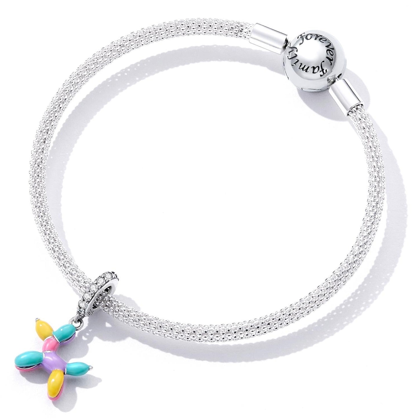 925 Sterling Silver Balloon Puppy Pendant For Bracelets & Necklaces