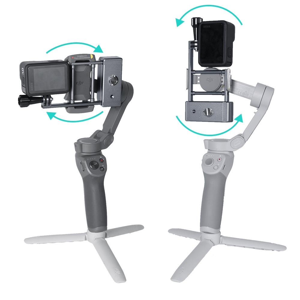 Aluminum Mount Plate Adapter for Dji Action / Gopro Hero9 / 8 Mobile 3 / Om4 Gimbal